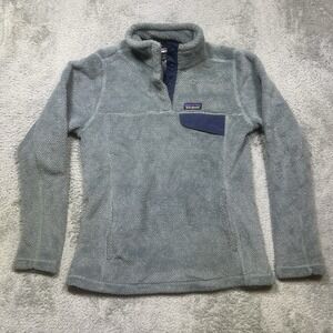 Patagonia Re-Tool Snap-T Pullover Womens M Blue Fleece‎ Polartec Outdoors Pocket